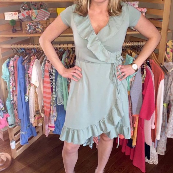 Matilda Jane mint Green‎ Ruffle Wrap Dress Size XS - Picture 3 of 7